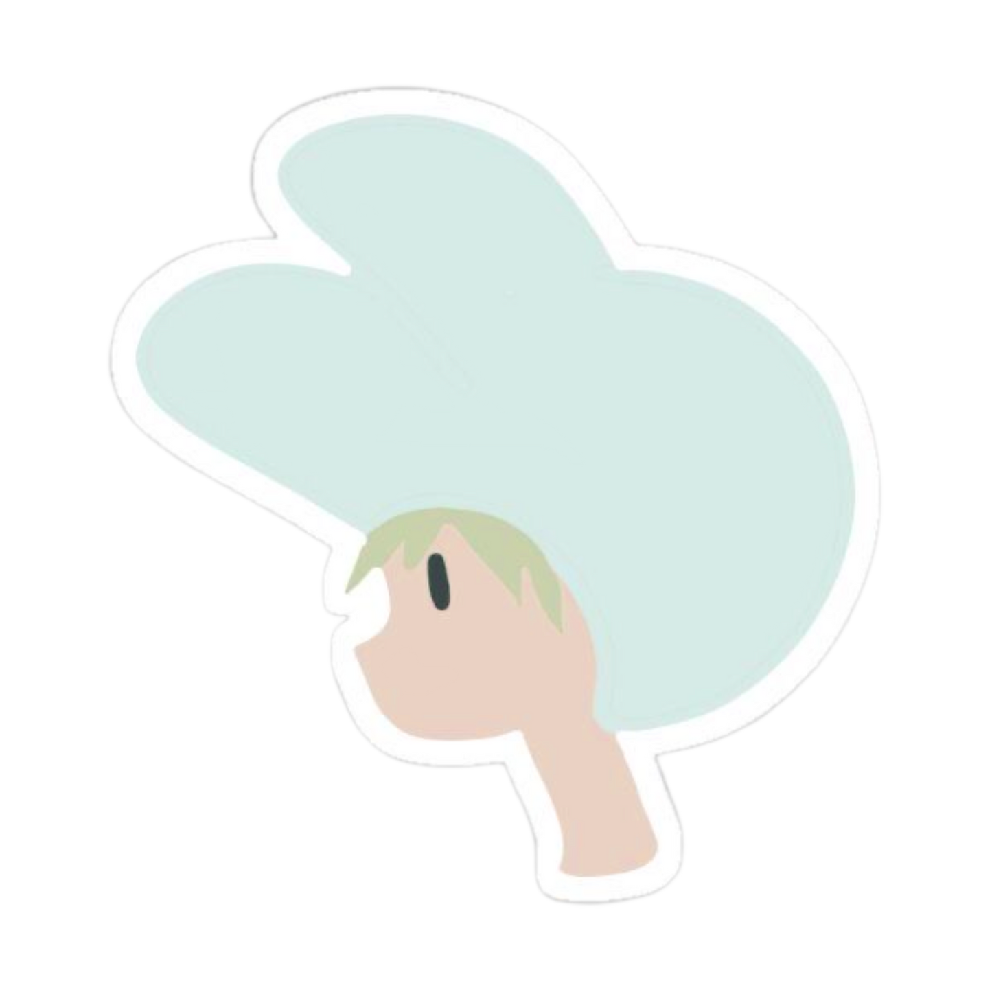 2” tooth bunny hat sticker