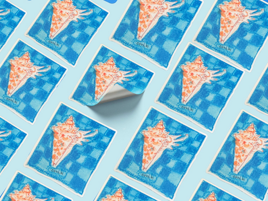 4” Conch shell sticker