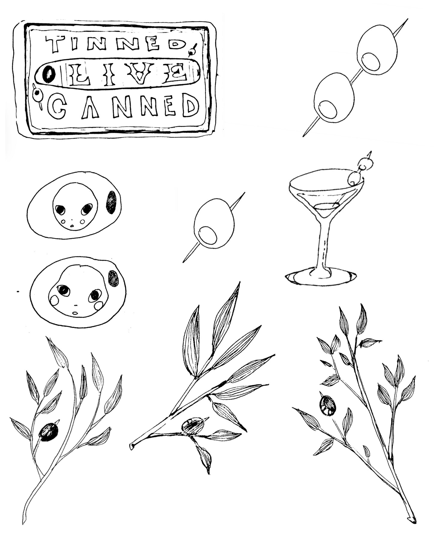 Tattoo ticket/ flash download Olive fruit