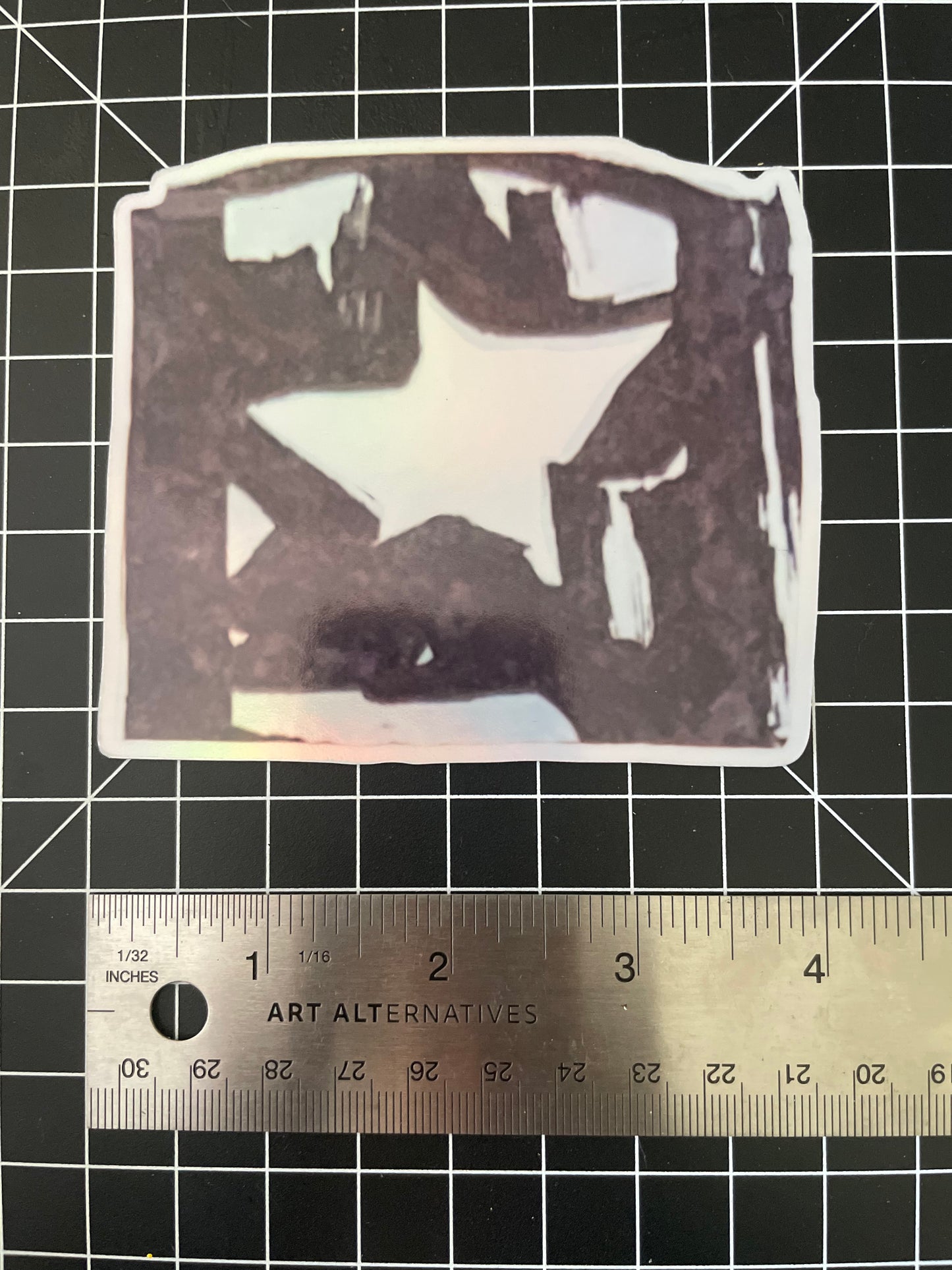 4” holographic star sticker