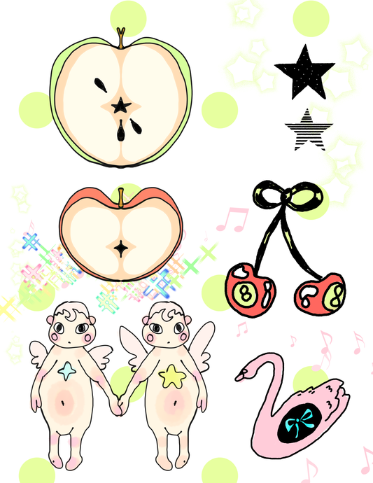 Tattoo ticket/ flash download apple fruit