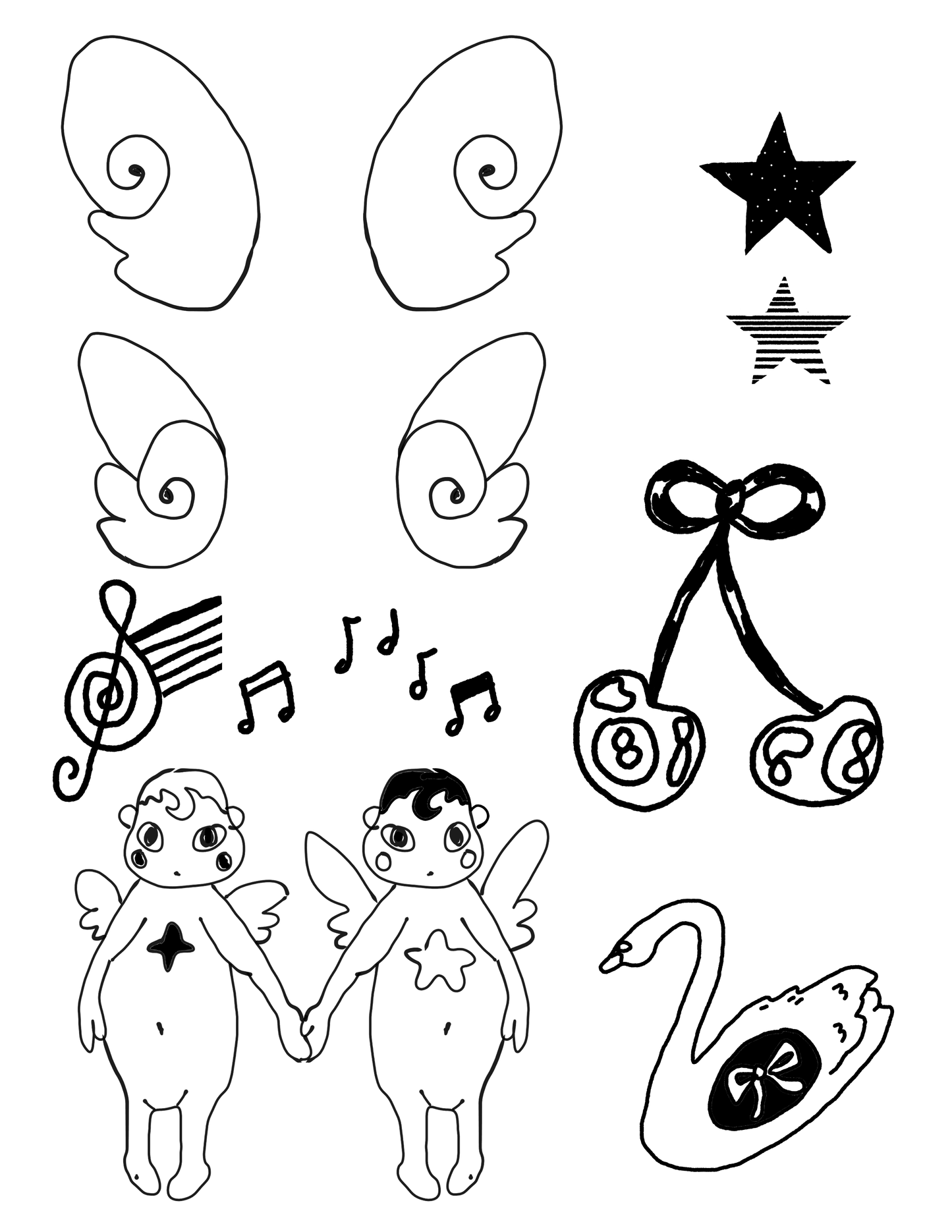 Tattoo ticket/ flash download chibi wings